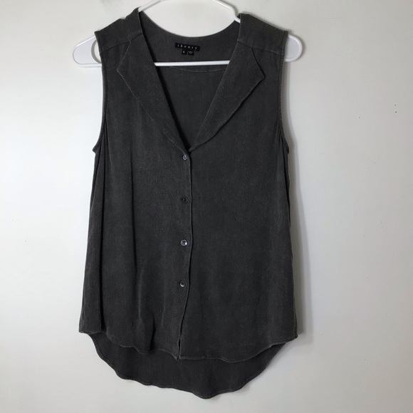 Theory top women small grey sleeveless - Picture 1 of 9